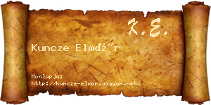 Kuncze Elmár névjegykártya